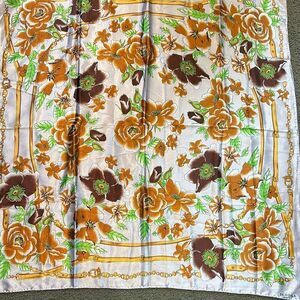 Vintage Floral Scarf Yalo Dala London Mode Pink Brown Green